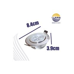 Luminaria LED 3W Aluminio Empotrable  (ALUX3/LD)