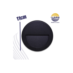 Luminario LED de pared redondo negro (RP3NE/BC)