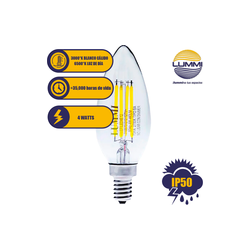Foco tipo vela filamento LED (VEFILED4E12/LD)