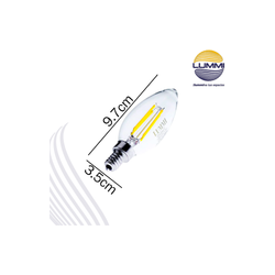 Foco tipo vela filamento LED (VEFILED4E12/LD)