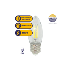 Foco tipo vela LED (VEFILED4E26/BC)