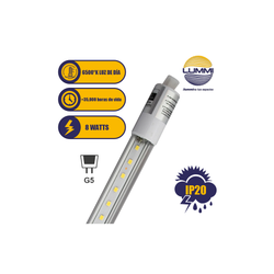 Lámpara lineal LED T5 de acrílico transparente y aluminio de 8W, Paq 5pzs  (T5SMD8TR/LD)