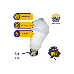 Foco LED 9W Fotocelda + Sensor de movimiento  ( A60SEN9/LD )