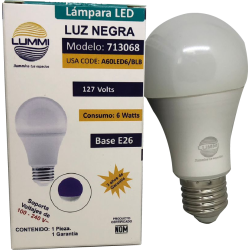 Foco LED 6W Luz Negra (A60LED6/BLB)