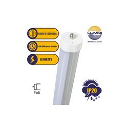 TUBO LED 18W acrílico opalino, Paq 5pzs  (T8SMDCFA8OP/LD)