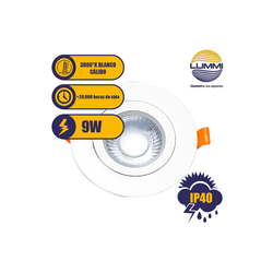 Luminario LED SMD 9W dirigible empotrable (EMSMD9/BC)