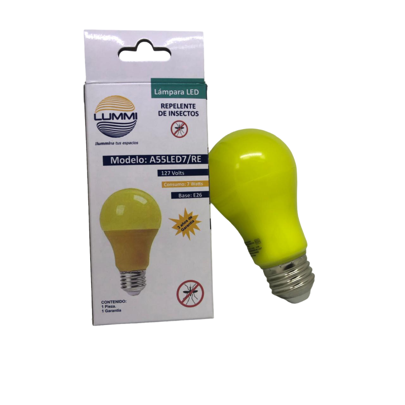 Foco LED 7W tipo A60 Repelente de mosquitos (A55LED7/RE)
