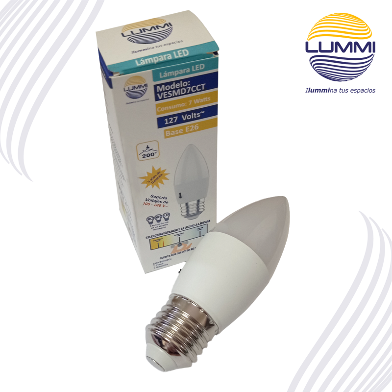 FOCO TIPO VELA 3 TONALIDADES DE LUZ (VESMD7CCT)