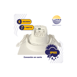 Luminaria LED dirigible de empotrar cuadrada de 7W (1612)
