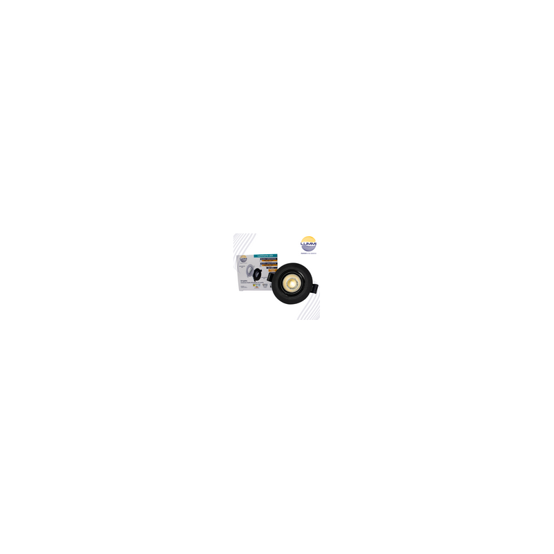 Luminaria LED dirigible de empotrar redonda de 7W  - Negro (1611)