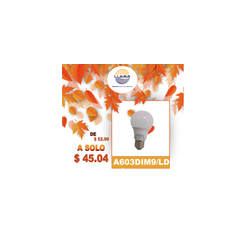 Lámpara tipo bombilla A60 LED dimmeable de 9W (A603DIM9/LD)
