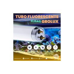 Tubo fluorescente Grolux T8 p/Acuario Paq 5pzs (FL15AQ)