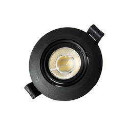 Luminaria LED dirigible de empotrar redonda de 7W  - Negro (1611)