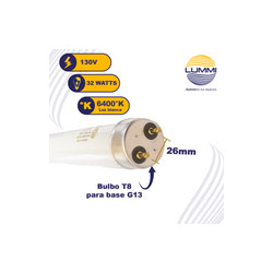 TUBO FLUORESCENTE 32W T8. LUZ DE DÍA Paq 5pzs (FL32/64)